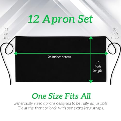 Server Aprons with 3 Pockets (12 Count)