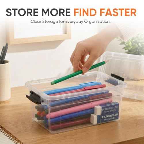 1.85 Quart Clear Plastic Storage Boxes with Lids (3 Count)