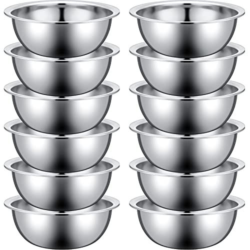12 Pcs Stainless Steel Mixing Bowls Bulk (12 Count)