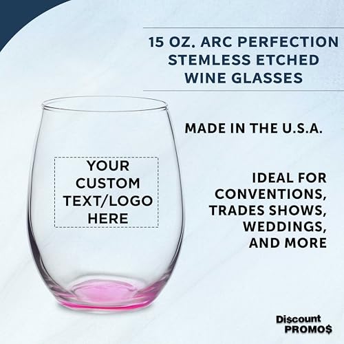 Custom Stemless Wine Glasses in Bulk by ARC Perfection (100 Count)