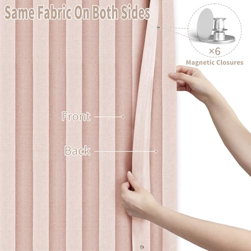 Doorway Curtains Accordion Pink Curtains for Girls' Room Door