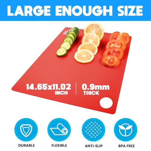 7 Pieces Flexible Cutting Boards with Hanging Hole (7 Count)