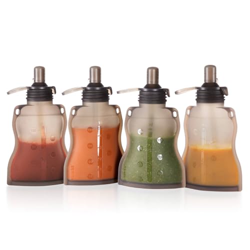 Refillable Silicone Baby Food Pouch (4 Count)