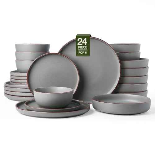Mercury 24 Piece Dinnerware Set with Pasta Bowls