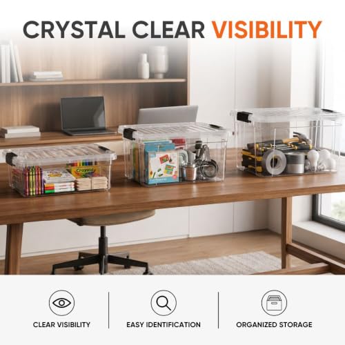 11 Quart Clear Plastic Storage Boxes with Lids (5 Count)
