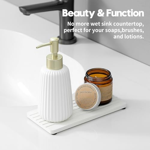 2PCS Diatomite Quick Stone Drying Tray Mat for Bathroom & Kitchen Counter (2 Count)