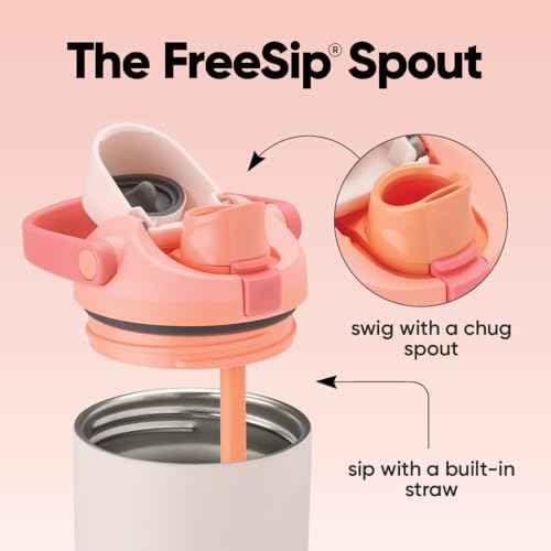 FreeSip Sway Insulated Stainless Steel Water Bottle with Two