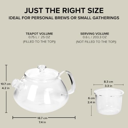 Viva Nicola All Borosilicate Glass Teapot with Tea Included