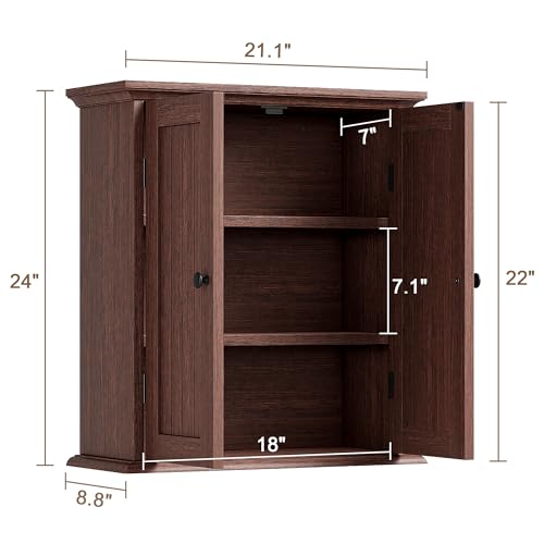 Bathroom Wall Cabinet with 2 Doors