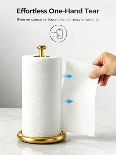 Paper Towel Holder Countertop with Weighted Base