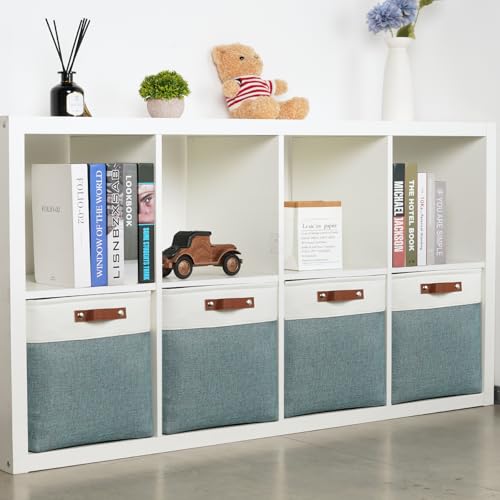 Storage Bins 4 Pack Of 13x13x13 Decorative Storage Cube Bins Suit Office (4 Count)