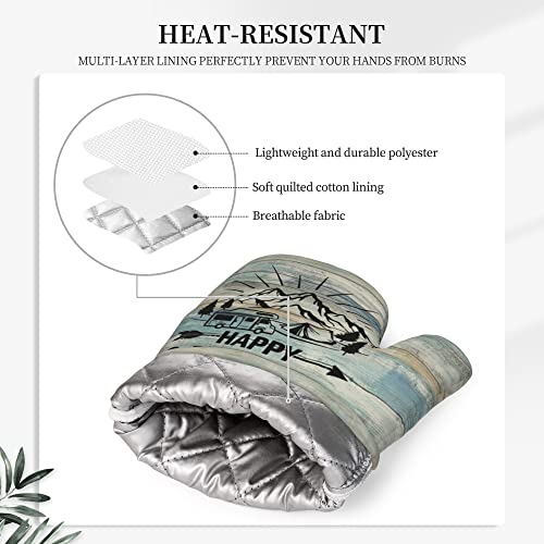 Happy Camper Oven Mitts and Pot Holders Sets of 4 (4 Count)