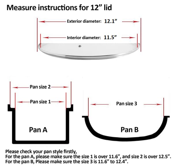 12 inch Tempered Glass Lid for Pots