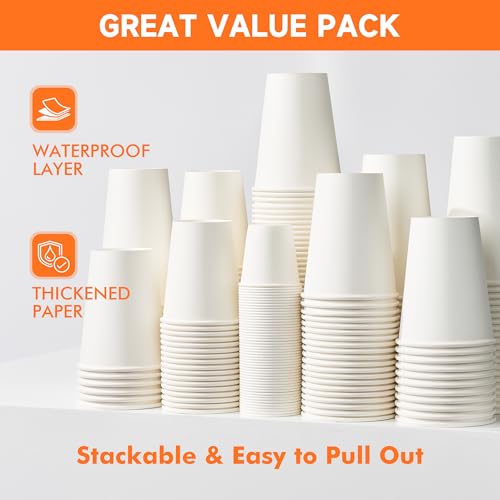 50 Pack 16 oz Disposable Coffee Cups with Lids and Sleeves (50 Count)