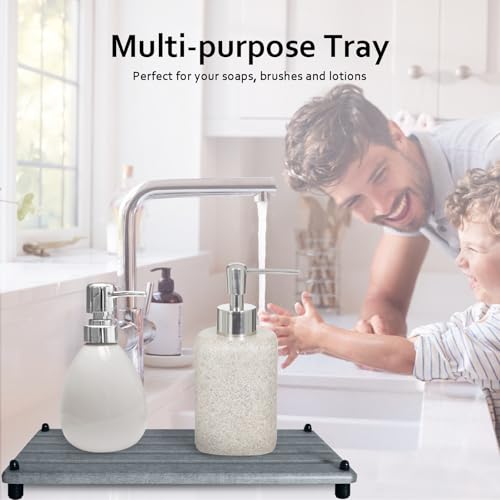 2 PCS Water Absorbing Stone Trays for Bathroom Sink Fast Drying Coasters (2 Count)