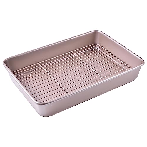 13 Inch Baking Pan With Rack Carbon Steel Nonstick Tray for Oven Roasting