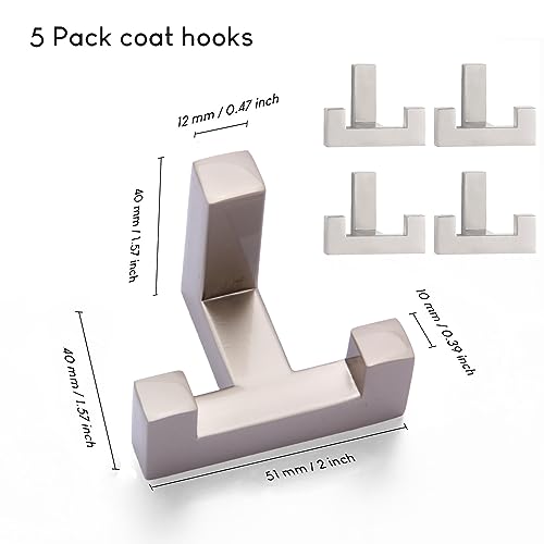 5 Pack Heavy Duty Coat Hook