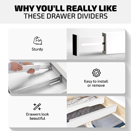 4 Pack Bamboo Drawer Dividers (4 Count)
