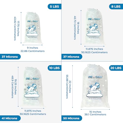 10lb (400 ct) Ice Bags with Cotton String 41 Micron Commercial & Food Grade LDPE, BPA-Free, Freezer Safe Plastic, 11" x 19" Bolsas Hielo, Bolsas Para Hielo, Ice Cube Machine Storage Bag (400 Count)