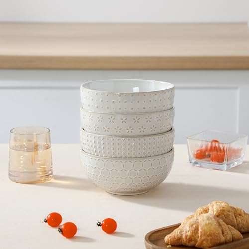 Cereal Bowls 30 Ounce Ceramic Soup Bowl for Kitchen (4 Count)