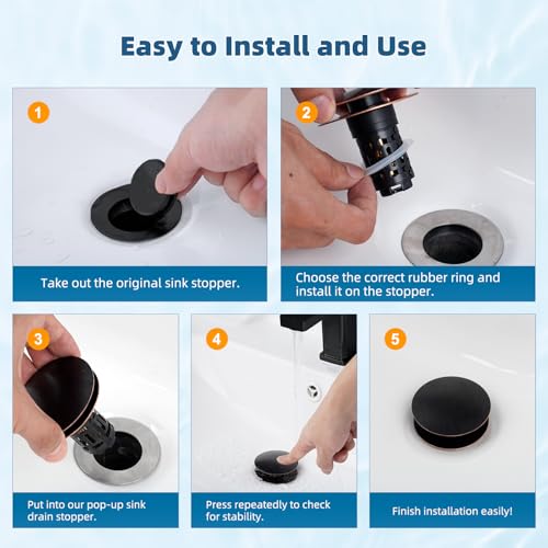 Upgraded 3 in 1 Bathroom Sink Drain Strainer