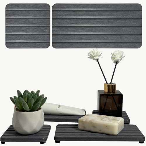 Set of 4 Water Absorbing Stone Tray (4 Count)