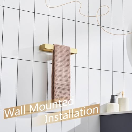 Towel Ring Brushed Gold Hand Towel Holder 9 Inch Kitchen Towel Hanger Rack Stainless Steel Bathroom Hardware Wall Mounted