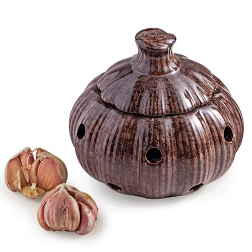 Ceramic Garlic Keeper Jar and Lid