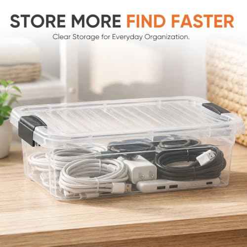4.5 Quart Clear Plastic Storage Containers with Lids