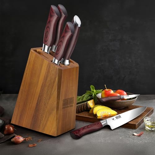 7PCS Kitchen Knife Set with Block (7 Count)