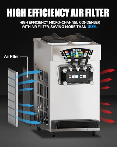 Commercial Soft Serve Ice Cream Machine 3 Flavor