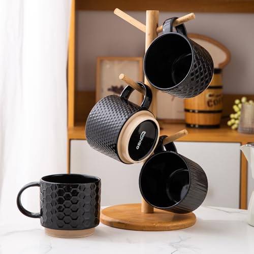 12 OZ Stackable Coffee Mugs Set of 4 (4 Count)