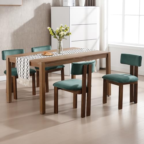 Dining Chairs Set of 6 Velvet Diner Chairs Modern Wood Chairs for Kitchen and Dining Room (6 Count)