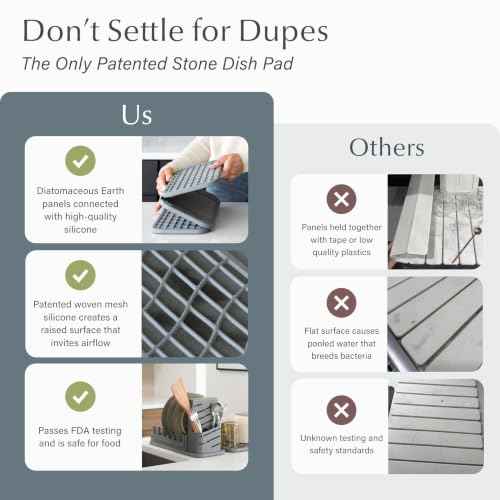 Home Collapsible Dish Drying Rack with Stone Dish Pad