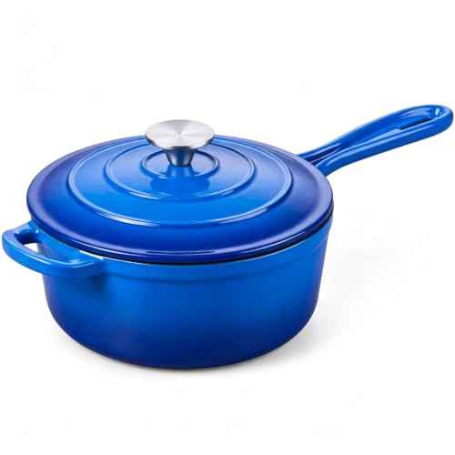 3QT Saucepan Enameled Cast Iron Sauce Pan Pot