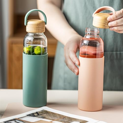 21oz Borosilicate Glass Water Bottle with Non