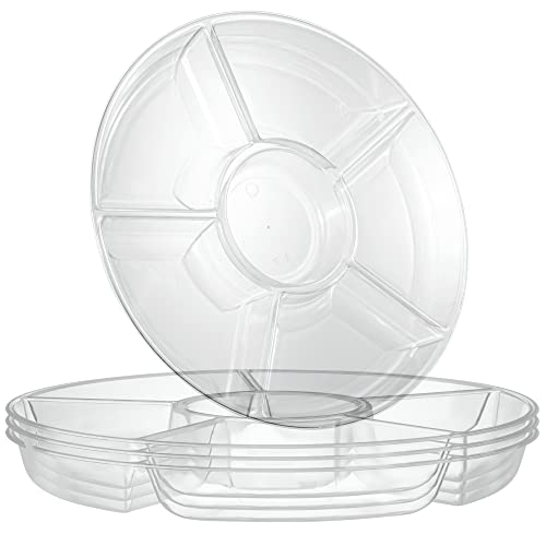 6 Sectional Round Plastic Serving Tray