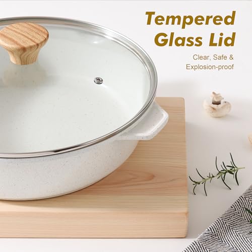 Nonstick Frying Pan Skillet with Lid 3.5