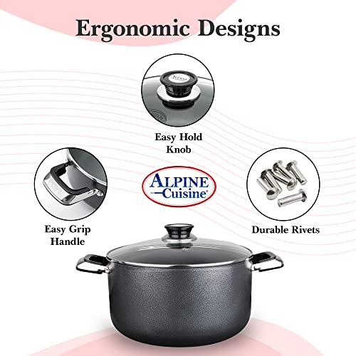 10 Quart Non stick Stock Pot with Tempered Glass Lid and Carrying Handles