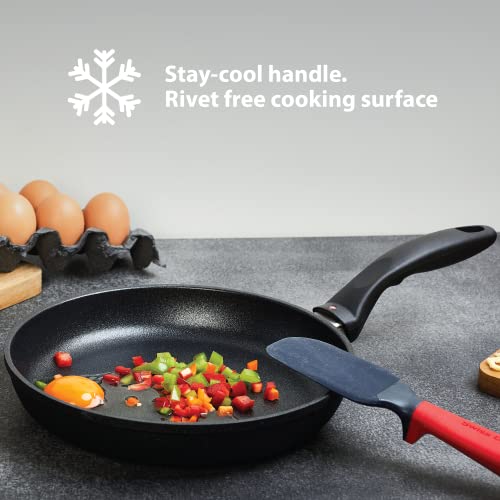 14" (7 Qt) Nonstick Induction Wok HD Nonstick Diamond Coated Aluminum Wok, Includes Lid - PFOA Free, Dishwasher Safe and Oven Safe Grey…
