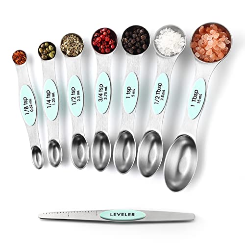 Stainless Steel 8 Magnetic Measuring Spoons Set (2 Count)