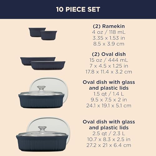 Ceramic Bakeware Set with Lids Chip and Crack Resistant Stoneware Baking Dish