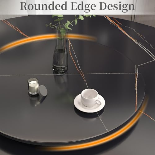 31.5" Lazy Susan for Table Top Tempered Glass Rotating Serving Tray for Dining Table