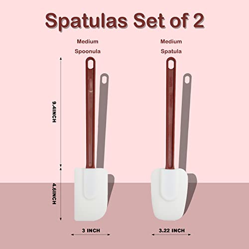 14 INCH Silicone Spatulas Heat Resistant Heavy Duty Rubber Spatulas Commercial Spatulas Set for Kitchen Use Silicone Cooking Utensils Sets of 2 (2 Count)