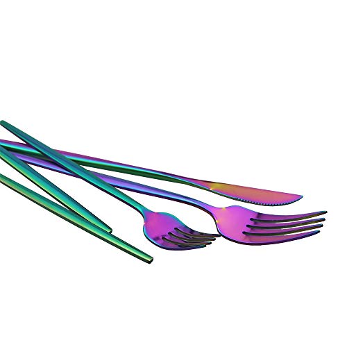 Shiny Rainbow Silverware Set (6 Count)