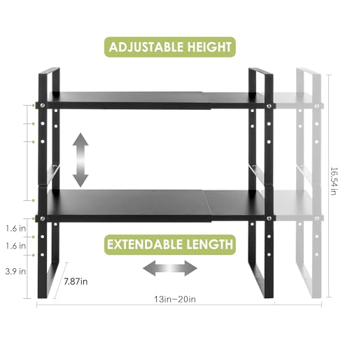 Expandable Cabinet Shelf Organizer Rack (2 Count)