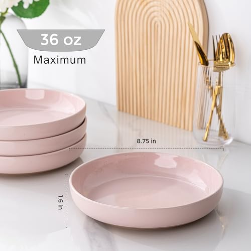 8.75'' Large Ceramic Pasta Bowls (4 Count)