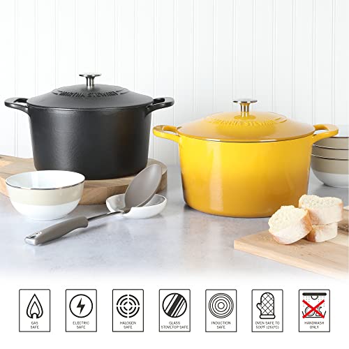 Gatwick 7 Quart Enamel Cast Iron Dutch Oven Pot with Lid