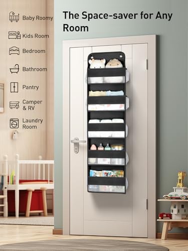 1 Pc Over the Door Organizer with 5 Bins 10 Side Pockets