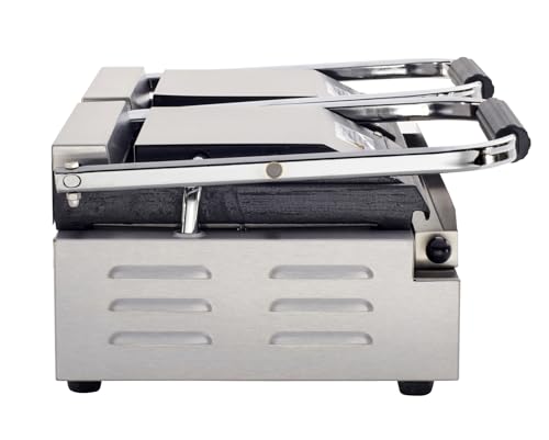 Commercial Panini Sandwich Grill Grooved Top w